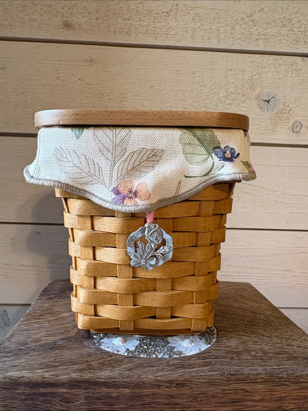 Longaberger Horizon of Hope Basket (2004) with Floral Liner